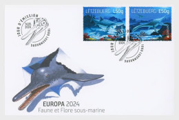 LUXEMBOURG 2024 Europa CEPT. Underwater Fauna & Flora - Fine Set FDC - Neufs