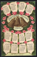 AK Neujahrsgruss, Glocken Mit Kalender 1904  - Astronomy