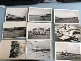 Lot De 9 Photos Authentiques Divers  Avions Des Années 40 - War, Military