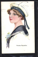 AK Fräulein Marineblau, Mädchen In Matrosenuniform  - War 1914-18