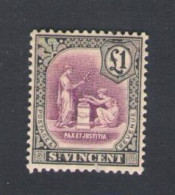 1913-17 ST. VINCENT - Stanley Gibbons N. 120 - 1£ Mauve And Black - MNH** - Andere & Zonder Classificatie