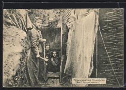 AK Soldaten Am Eingang Zu Einem Minenstollen, Westlicher Kriegsschauplatz  - Oorlog 1914-18