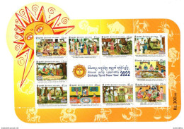 Sri Lanka - 2022  -  Sinhala Tamil New Year Customs  - Mini Sheet - MNH ( CP 240 ) ( OL 22/02/2023) - Sri Lanka (Ceylan) (1948-...)