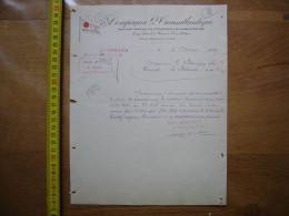 1909 Facture COMPAGNIE GENERALE TRANSATLANTIQUE Ciment La Bedoule Marseille - Otros & Sin Clasificación