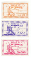 3 Billets De Jeu L'Autoroute, Tacot - Fiktive & Specimen