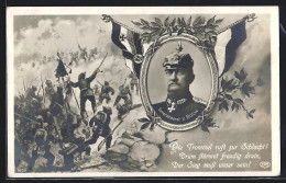 AK Heerführer Generaloberst Von Bülow Mit Pickelhaube, Soldaten Im Gefecht  - Guerre 1914-18