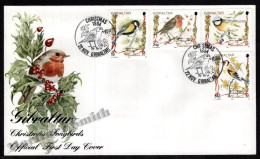 Gibraltar FDC 1994 Yvert 711-14, Christmas Songbirds, Fauna, Birds - Gibilterra