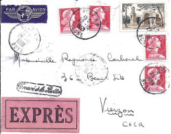 MARIANNE DE MULLER N° 1011Cx4/1130 S/L.EXPRES DE BONE(ALGERIE)/28.10.59 - 1955-1961 Marianne De Muller