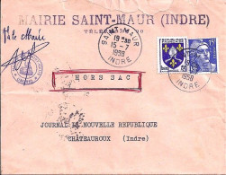 MARIANNE DE GANDON N° 886 + 1005 S/L.HORS SAC DE ST MAUR/15.7.58 - 1945-54 Marianne (Gandon)