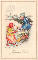 FETES - VOEUX - Joyeux Noël - Filles Apportant Des Cadeaux - Colorisé - Carte Postale Ancienne - Autres & Non Classés
