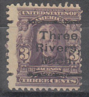 USA Precancel Vorausentwertungen Preo Locals Michigan, Three Rivers 302-L-4 E, Stamp Thin - Voorafgestempeld