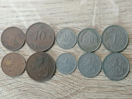 Finland Set Of 5 Coins 1 Markka 50+20+10+5 Penny 1919-1941 Price For One Set - Finlande