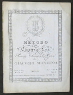 Metodo Chitarra O Lira - Principi Elementari Musica Di Giacomo Monzino 1800 Ca. - Altri & Non Classificati