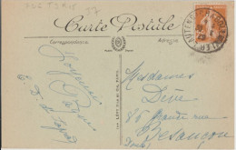 1929 - ALSACE - CACHET AMBULANT LAUTERBACH A BOLLWILLER (IND 7) CP De GUEBWILLER  => BESANCON - Railway Post