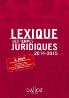 Lexique Des Termes Juridiques 2014-2015 (2013) De Collectif - Economia
