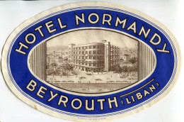 Lebanon Beirut Hotel Normandy Luggage Label - Liban