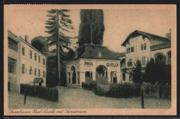 AK Bad Sauerbrunn /Burgenland, Paul-Quelle Mit Sanatorium  - Other & Unclassified