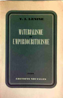 Matérialisme Et Empiriocriticisme (1948) De Vladimir Illitch Lénine - Psicología/Filosofía