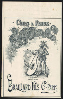 Facture Paris 1923, Braillard Fils & Co., Cuirs & Peaux, Handelsmarke Avec Ritter Et Armoiries, Preis-Medaillen  - Autres & Non Classés