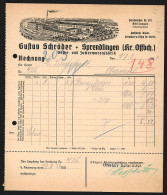 Rechnung Sprendlingen /Offbch. 1938, Gustav Schröder, Gelee- Und Zuckerwarenfabrik, Die Fabrik Mit Gleisanlage  - Altri & Non Classificati