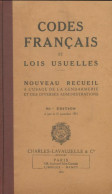 Codes Français Et Lois Usuelles (1952) De Collectif - Droit