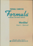 Formula Wordstar : User's Manual (1983) De Collectif - Informatique