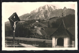 AK Leogang, Ortspartie Mit Flurkreuz Und Birnhorn  - Sonstige & Ohne Zuordnung