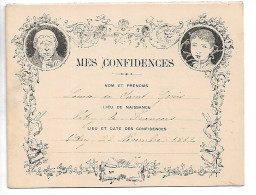 D 51 Vitry Le Francois 1882  Mes Confidences De Louise De St Genis De  8 Pages Et Autographe Clas 5 N0174 - Other & Unclassified