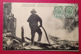 BELGIQUE - BRUXELLES EXPOSITION - POMPIERS - INCENDIE DES 14-15 AOUT 1910 - Altri & Non Classificati