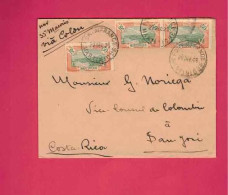 Lettre De 1927 Pour Le Costa Rica - YT N° 101 En Paire + 1 - Via Colon - Briefe U. Dokumente
