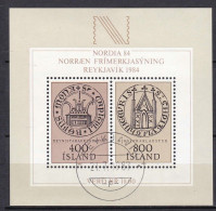 IS406 – ISLANDE – ICELAND – BLOCKS - 1982 – NORDIA 84 – Y&T # 4 USED 7 € - Blocks & Sheetlets