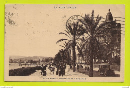 06 CANNES N°27 Boulevard De La Croisette VOIR DOS écrite D'Antibes Autos Anciennes Cabriolet SAVOY Hôtel Et CARLTON - Cannes