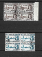 JAMAICA 1946 VICTORY SETS IN FINE USED BLOCKS OF 4 SCARCE PERF 13½ SG 141a/142a FINE USED Cat £54 - Giamaica (...-1961)