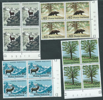 Italia 1967; Parchi Nazionali: Gran Paradiso, Abruzzo, Stelvio, Circeo. Completi In Quartine Con Il Numero Del Foglio. - 1961-70: Mint/hinged