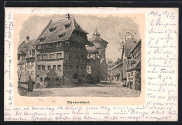 Künstler-AK Nürnberg, Strassenpartie Mit Dürer-Haus  - Nuernberg