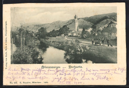 AK Oberammergau, Dorfpartie Am Fluss  - Oberammergau