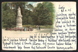 Lithographie Berlin-Tiergarten, Denkmal Der Königin Louise  - Case Reali