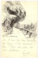 Route Du Brunig : Carte Dessinée à La Main D'après L'illustrateur Meltzer, 1921 (z4239) - Sonstige & Ohne Zuordnung