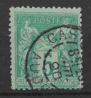 Lot N°14 N°75, Oblitéré Cachet à Date AUDE , CASTELNAUDARY - 1876-1898 Sage (Tipo II)