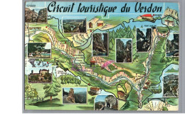 CIRCUIT TOURISTIQUE DU VERDON - Plan Carte De La Région Moustier Mesclat Pont Sublime La Maline - Autres & Non Classés