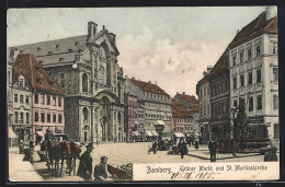 AK Bamberg, Grüner Markt Und St. Martinskirche  - Bamberg