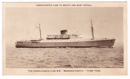 NAVE - SHIP - "BRAEMAR CASTLE" - CARTOLINA SPEDITA DAL KENIA IL 15.7.1958 - Piroscafi