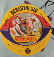 Ancienne Étiquette Fromage Yougoslavie Vojvodanka - Quesos