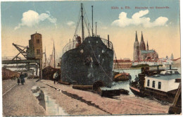 ALLEMAGNE GERMANY RHENANIE WESTPHALIE COLOGNE KÖLN AM RHEIN KOELN : RHEINUFER MIT SEESCHIFFE PAQUEBOT - ED COLORISEE - Koeln