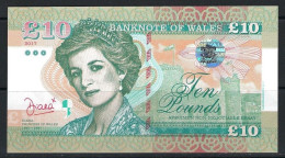 Princes Diana 10 Pounds Private Issue 2017 Banknote Of Wales Great Britain - Falsi & Campioni