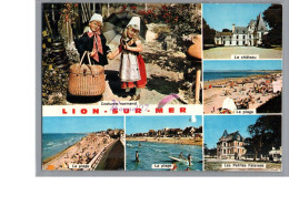 LION SUR MER 14 - Première Plage De La Côte De Nacre Costume Normand Folklore Château Petites Falaises - Autres & Non Classés