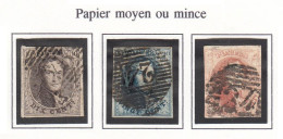 N° 6 / 7 / 8  PAPIER MOYEN OU MINCE   4 MARGES - 1849-1865 Medaillons (Varia)
