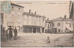 CPA  Vernoux (07) Ombres Et Lumières Sur La Place Du Cadet Epicerie Centrale  Hôtel Du Nord  Ed Artige 1506 - Vernoux