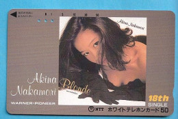 Japan Telefonkarte Japon Télécarte Phonecard -  Girl Frau Women Femme Akina Nakamori - Personaggi