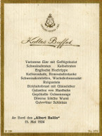 Menükarte, Dampfer Albert Ballin, 15. Mai 1924, Kaltes Buffet - Menükarten